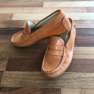 Primigi Girls Orange Leather Moccasin Loafers